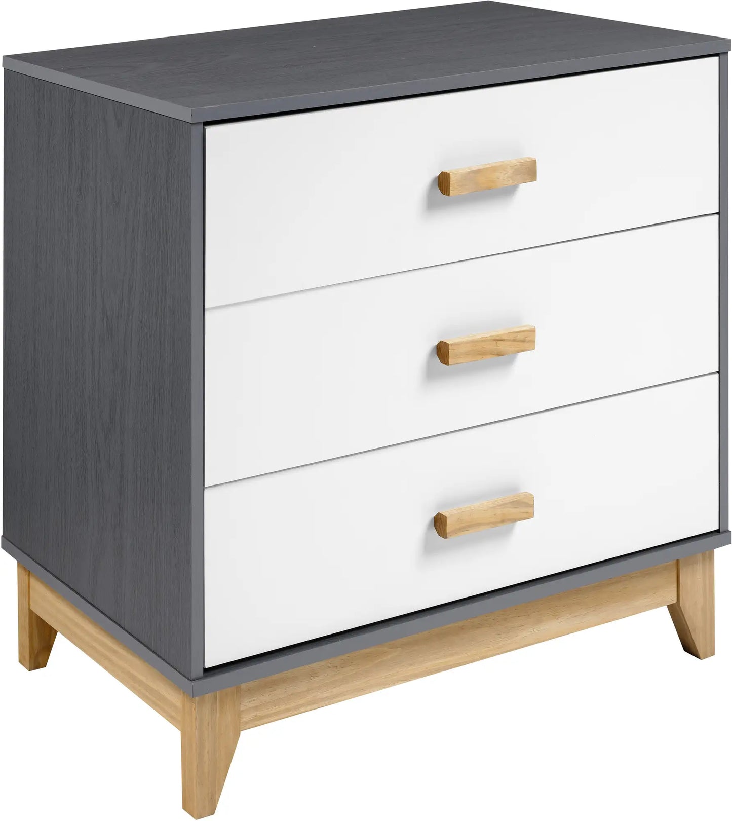 Cleveland 3 Drawer Chest   Whitegrey Metal Effect 2023  F 01
