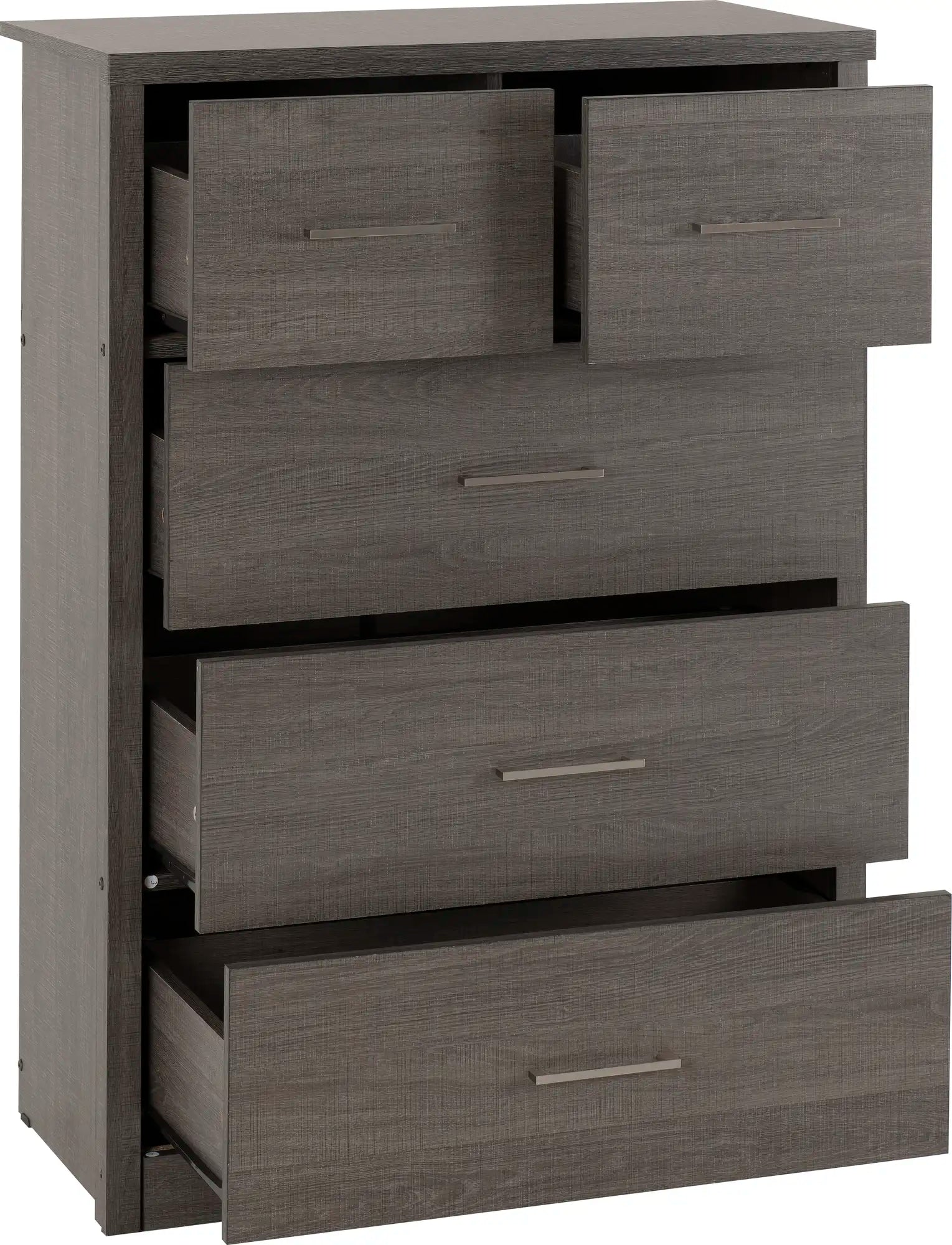Lisbon 3+2 Drawer Chest Black Wood Grain 2020  02