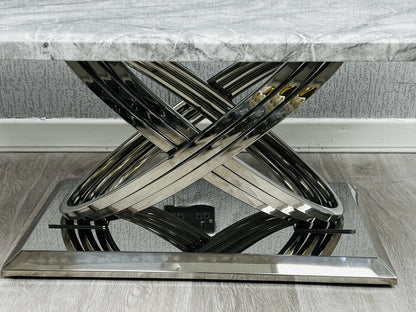 Elina Marble Coffee Table Grey/Cream & Gold/Black & Gold