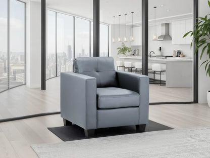 Jerry Sofa Range – Black & Grey Faux Leather