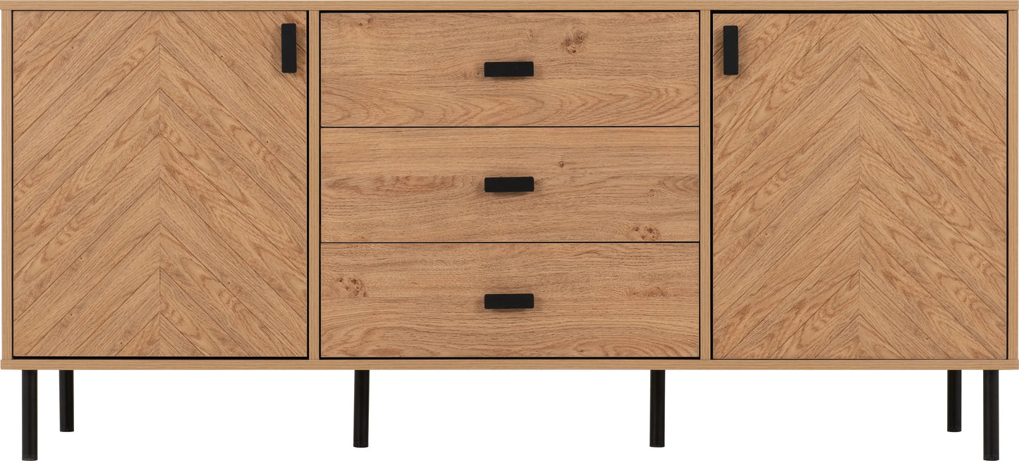 Leon 2 Door 3 Drawer Sideboard   Medium Oak Effect 2023  03