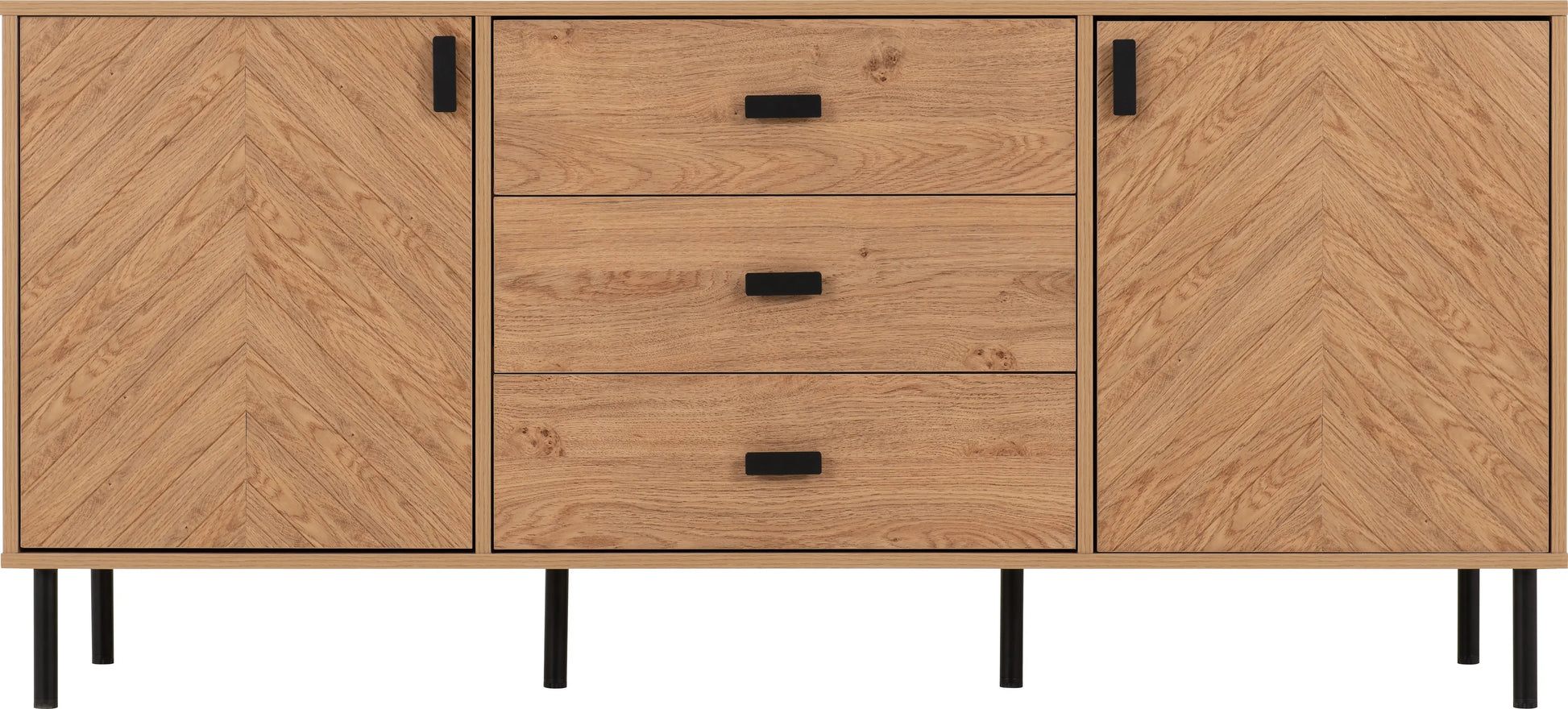 Leon 2 Door 3 Drawer Sideboard   Medium Oak Effect 2023  03
