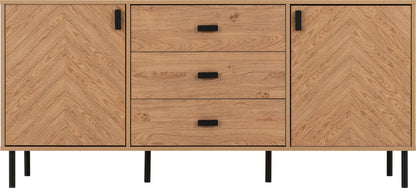 Leon 2 Door 3 Drawer Sideboard   Medium Oak Effect 2023  03