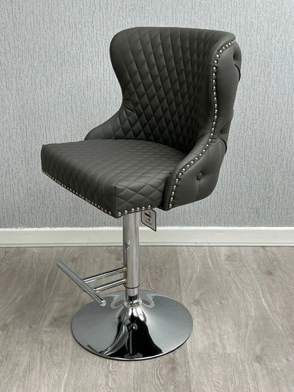 Valentino Hudson Grey PU Bar Stool