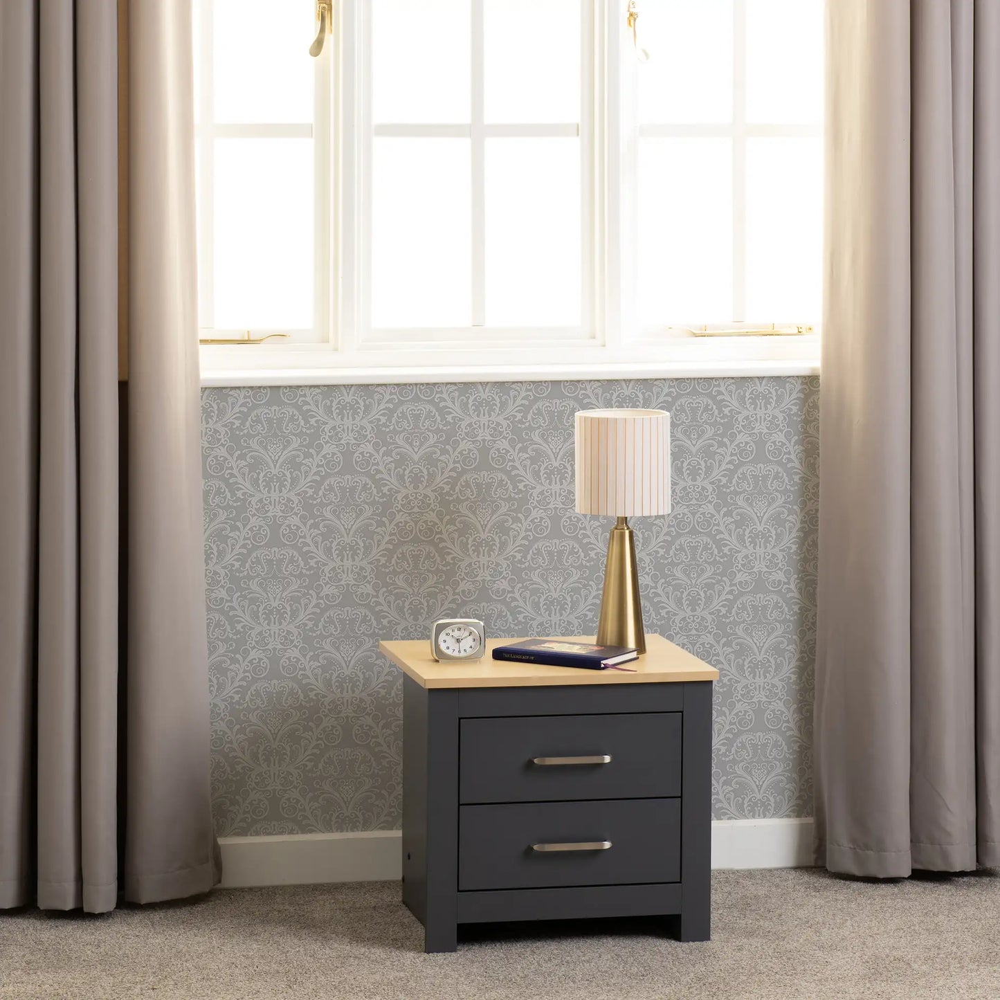 Portland 2 Drawer Bedside   Greyoak Effect 2023  08