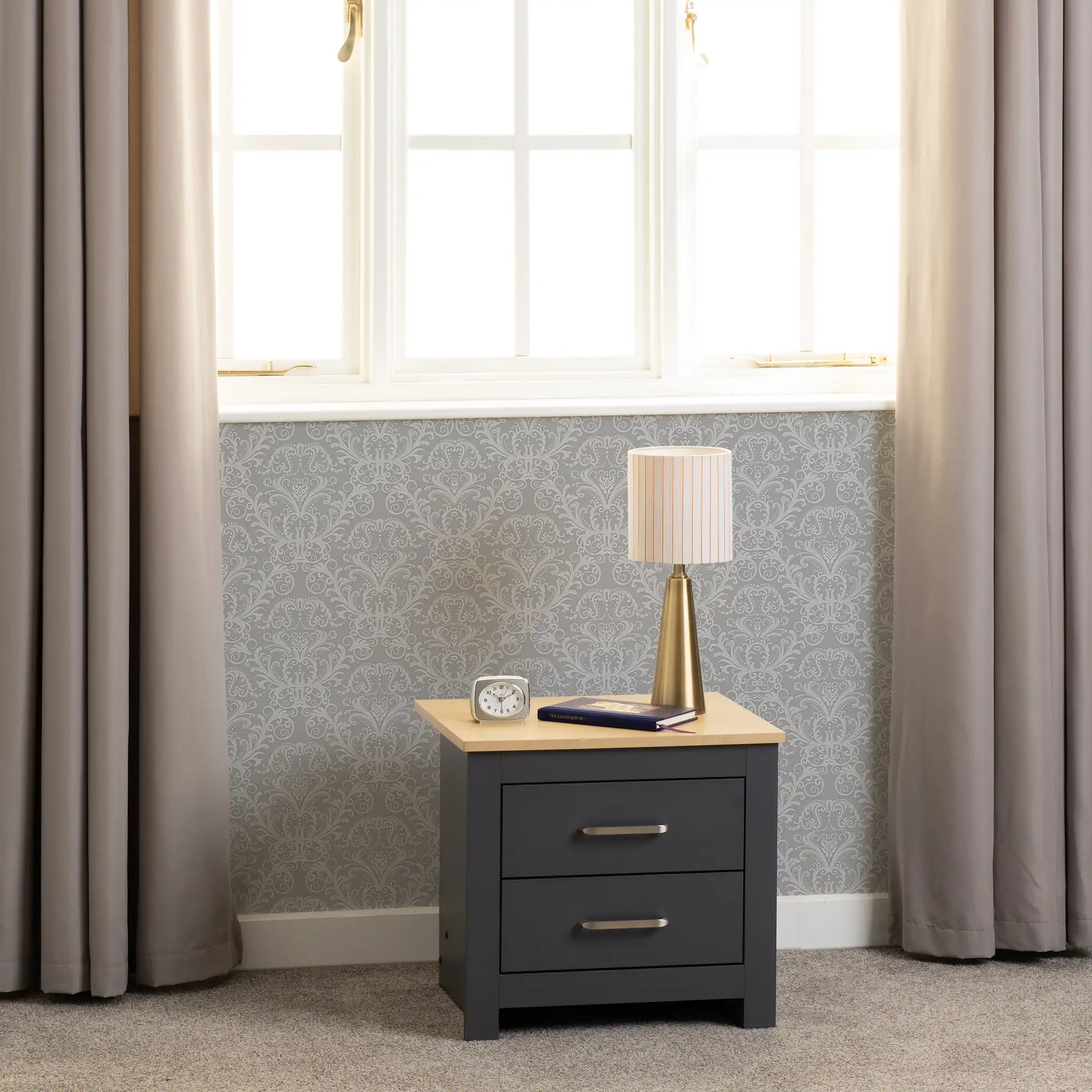 Portland 2 Drawer Bedside   Greyoak Effect 2023  08
