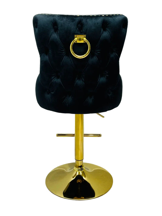 Victoria Black & Gold Ring Knocker Breakfast Stool