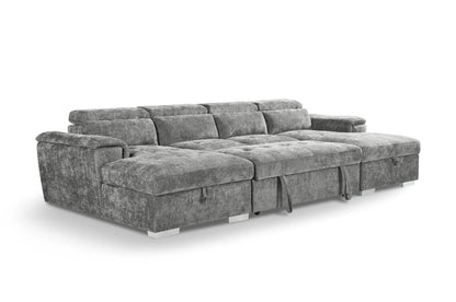 Alaya U-Shape Corner Sofabed – Grey