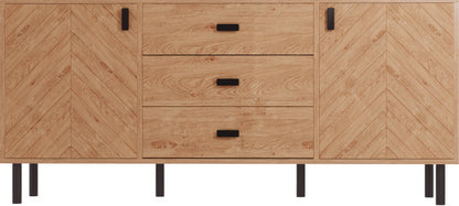 Leon 2 Door 3 Drawer Sideboard   Medium Oak Effect 2023  02 Dx