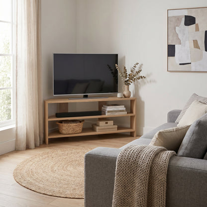 Corner TV Unit - Oak Finish