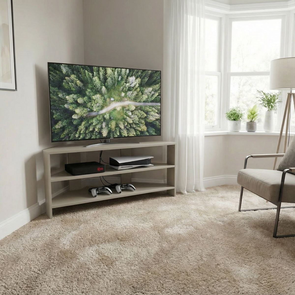 Corner TV Unit - Putty Beige