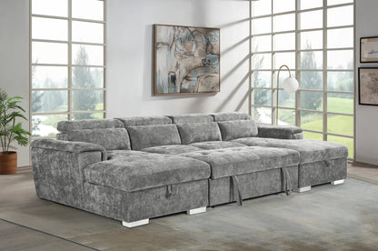 Alaya U-Shape Corner Sofabed – Grey