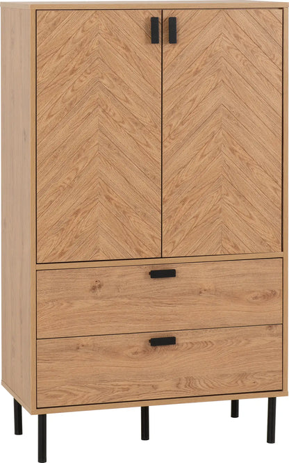 Leon 2 Door 2 Drawer Cabinet   Medium Oak Effect 2023  01
