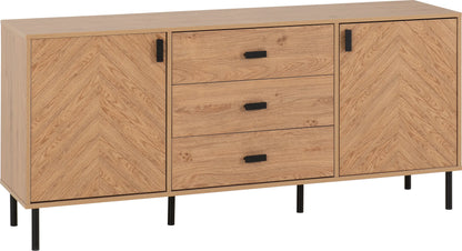 Leon 2 Door 3 Drawer Sideboard   Medium Oak Effect 2023  01