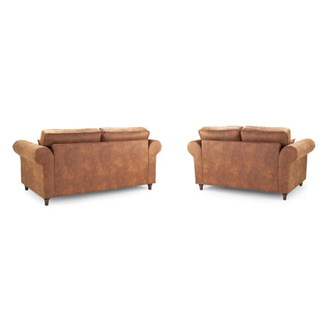 Oakland Leather Sofa Set – 3+2 Seater (Tan)
