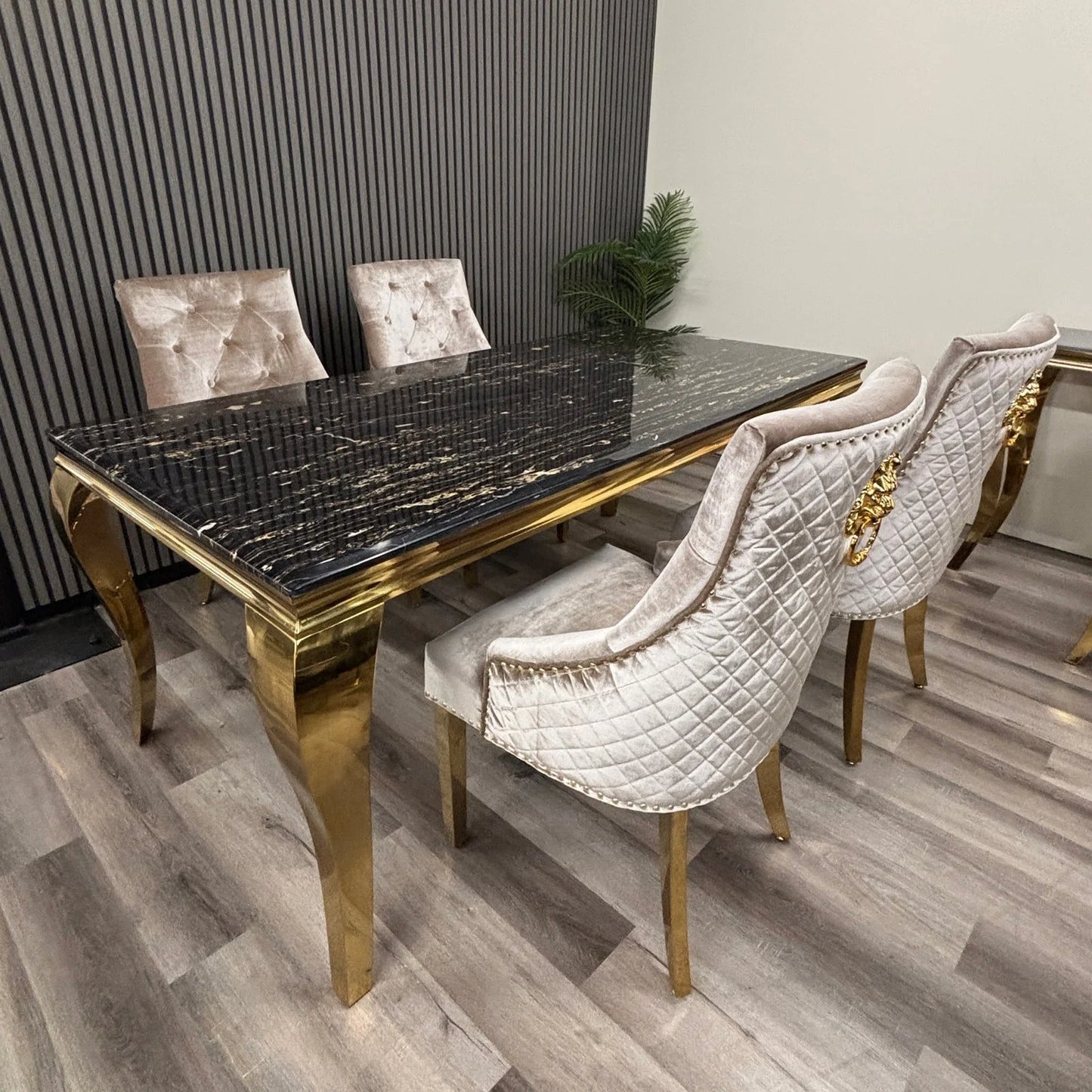 Louis Gold 1.8m Black & Gold - 6 Bentley Beige & Gold