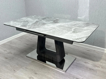 Zermatt Ceramic Extendable Dining Table 1.6m - 2m with 6 Zermatt Chairs
