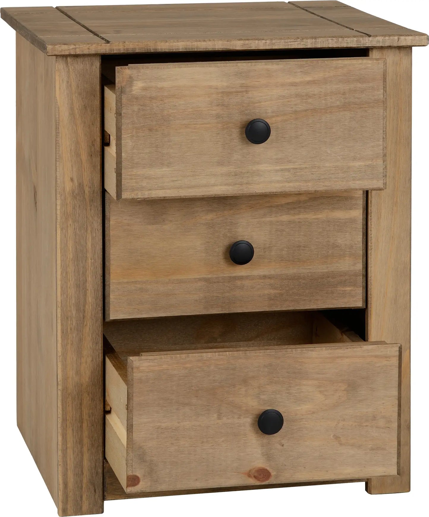 Panama 3 Drawer Bedside Natural Wax 2019 02