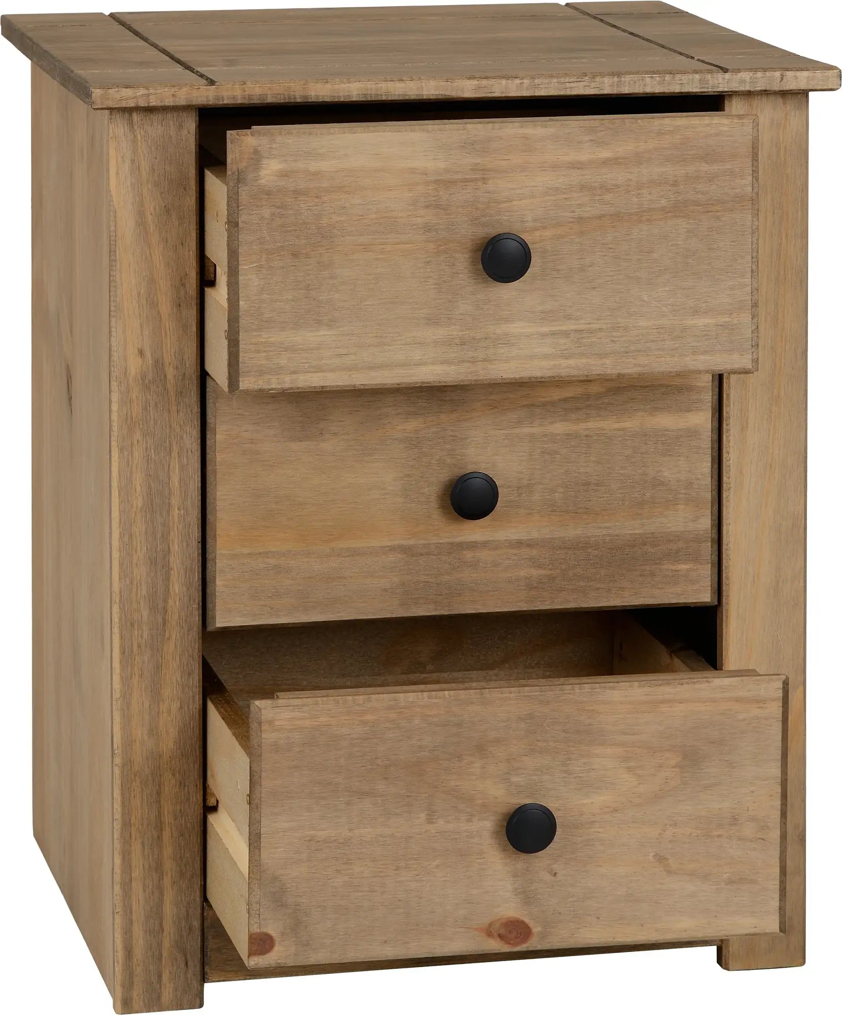 Panama 3 Drawer Bedside Natural Wax 2019 02