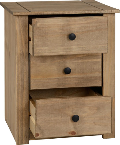 Panama 3 Drawer Bedside Natural Wax 2019 02