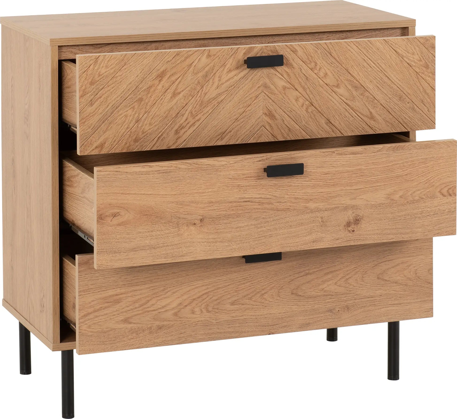Leon 3 Drawer Chest   Medium Oak Effect 2023  02