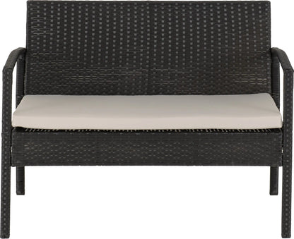 Cedar 4Pc Garden Set   Black Rattangrey Fabricblack Glass 2024  03