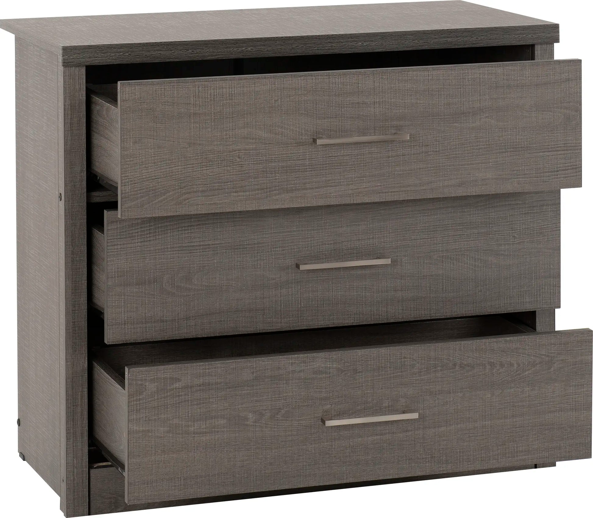 Lisbon 3 Drawer Chest Black Wood Grain 2020  02