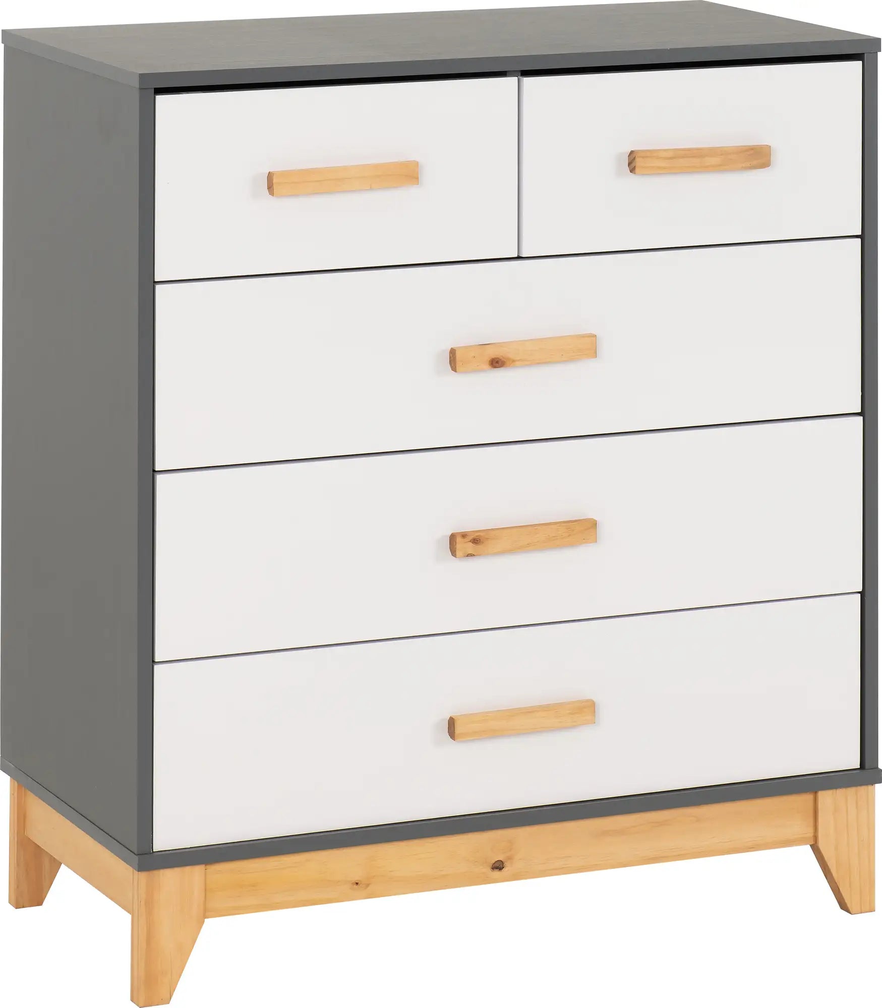 Cleveland 3+2 Drawer Chest   Whitegrey Metal Effect 2024  01