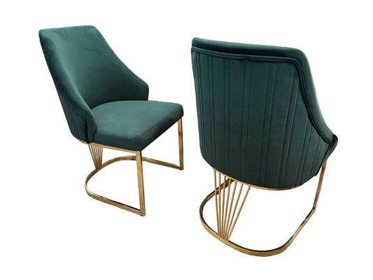 Lasco Gold Dining Chair Green/Black/Cream