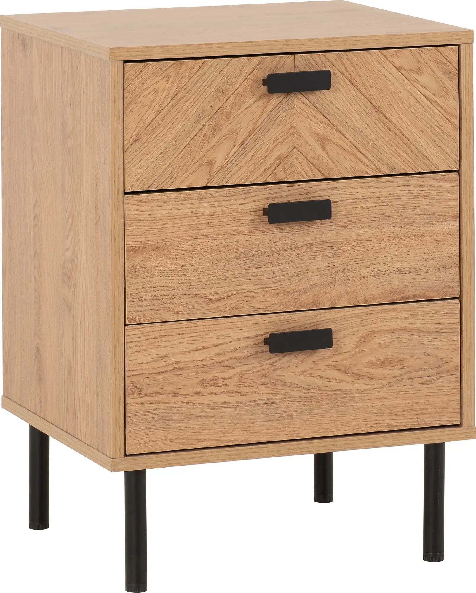 Leon 3 Drawer Bedside   Medium Oak Effect 2023  01