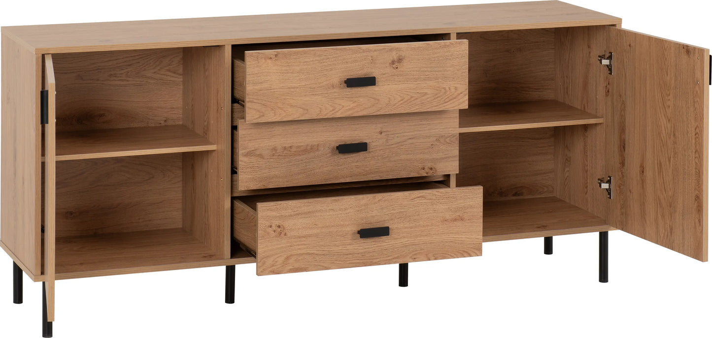 Leon 2 Door 3 Drawer Sideboard   Medium Oak Effect 2023  02