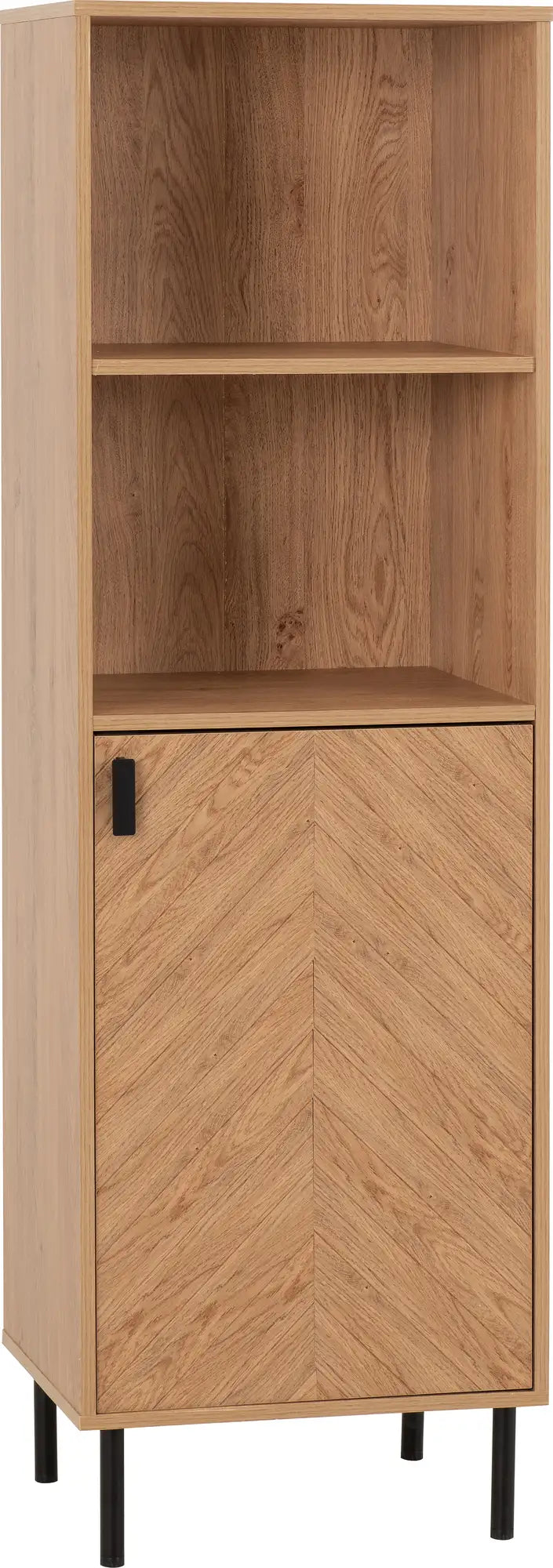 Leon 1 Door 2 Shelf Cabinet   Medium Oak Effect 2023  01