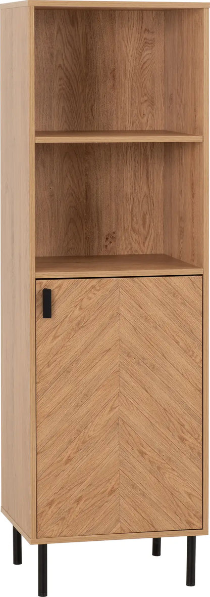 Leon 1 Door 2 Shelf Cabinet   Medium Oak Effect 2023  01