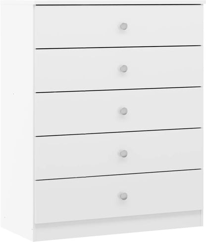 Denver 5 Drawer Chest   White Gloss 2024  F01