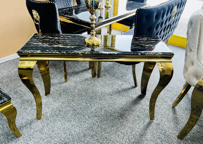Sofia Black &amp; Gold Marble Console Table