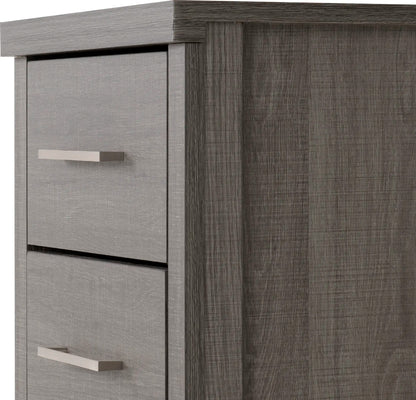 Lisbon 3 Drawer Bedside Black Wood Grain 2020  07