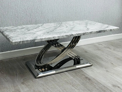Elina Marble Coffee Table Grey/Cream & Gold/Black & Gold