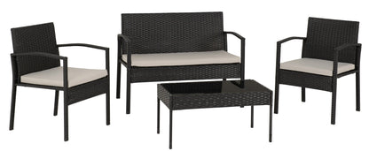 Cedar 4Pc Garden Set   Black Rattangrey Fabricblack Glass 2024  01