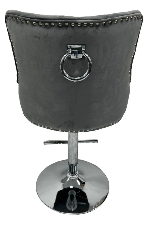 Chelsea Ring Knocker Dark Grey Bar Stool