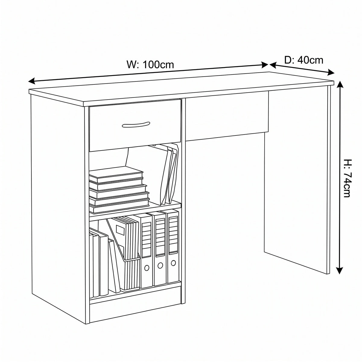 Study Desk / Dressing Table – Matt White