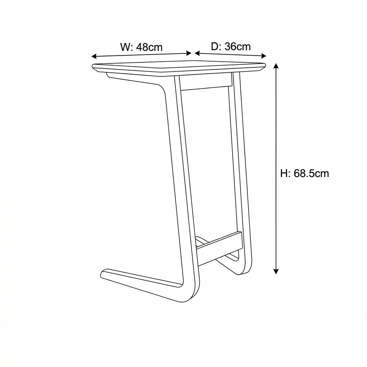 Taberno Oak Sofa Laptop Table